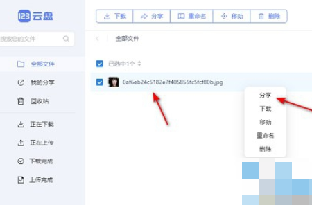123云盘如何分享文件 123云盘如何分享文件给其他人
