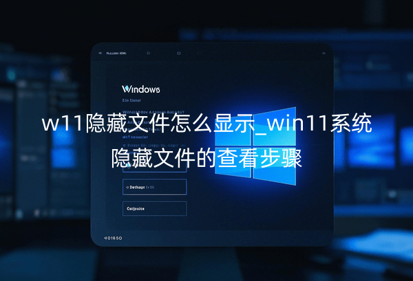 w11隐藏文件怎么显示_win11系统隐藏文件的查看步骤